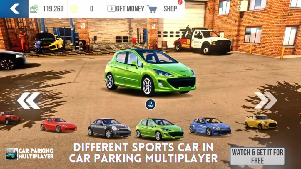 Different Sports Car in Car Parking Multiplayer
